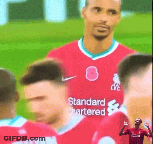 Man In Red Jersey Saying Standard Chartered GIF