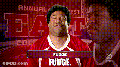 Man In Red Jersey With Name Fudge GIF