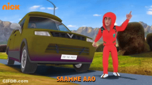 Man In Red Jumpsuit Standing By Nick Car GIF