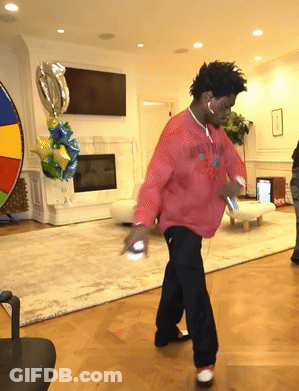 Man In Red Just Do It Sweatshirt Dancing GIF