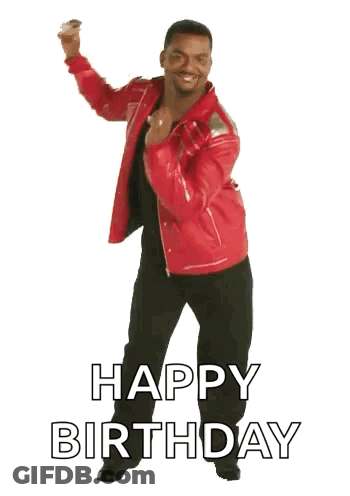 Man In Red Leather Jacket Dancing Happy Birthday GIF