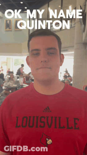 Man In Red Louisville Shirt GIF