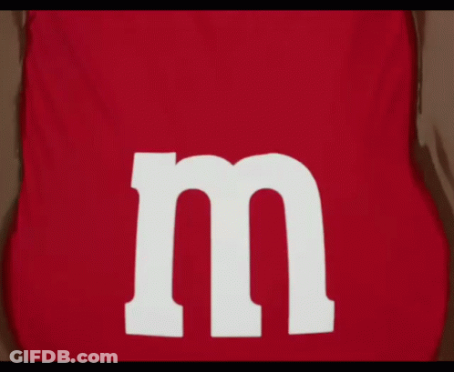 Man In Red M&Ms Shirt GIF