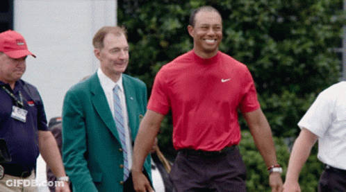 Man In Red Nike Shirt Walking GIF