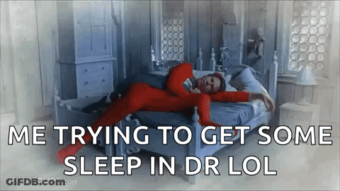 Man In Red Pajamas Trying To Sleep GIF