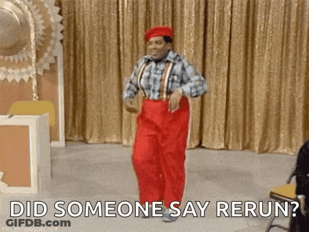Man In Red Pants And Suspenders Dancing On Stage GIF