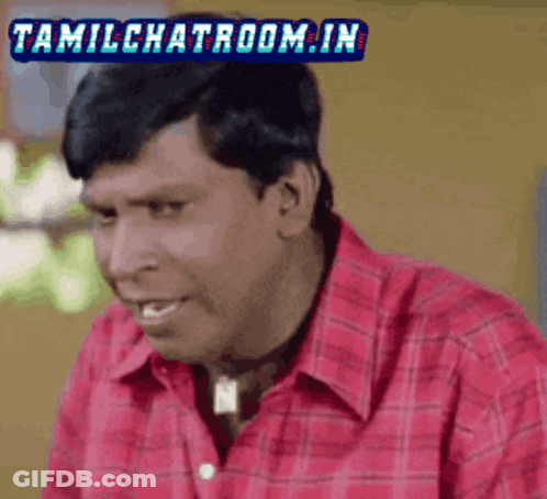 Man In Red Plaid Shirt Smiling With Tamilchatroom.In Logo GIF