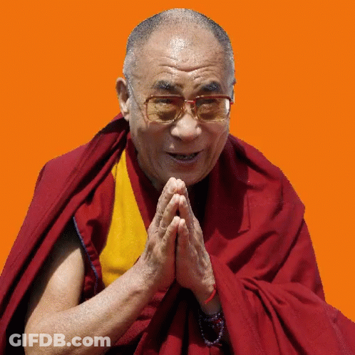 Man In Red Robe And Glasses Holding Hands GIF