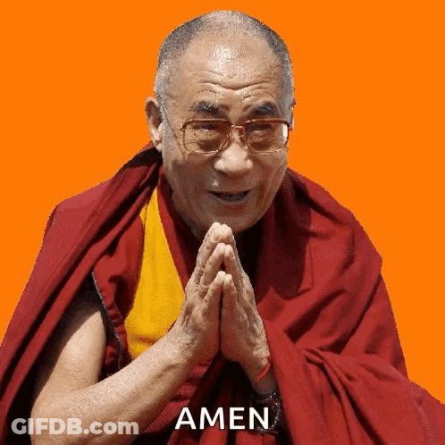 Man In Red Robe Praying Amen GIF