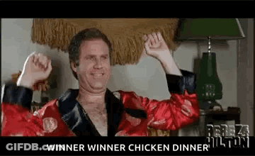 Man In Red Robe Raising Arms Smiling GIF