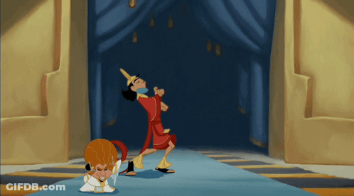 Man In Red Robe Standing Next To Woman GIF