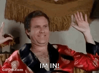 Man In Red Robe Waving Hands Saying I'm In GIF