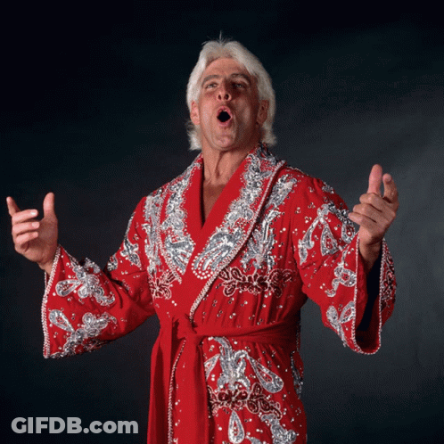Man In Red Robe With Silver Sequins GIF