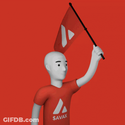 Man In Red Savax Shirt Holding Flag GIF