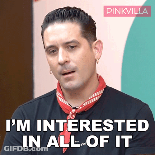 Man In Red Scarf Interested In All Of It GIF