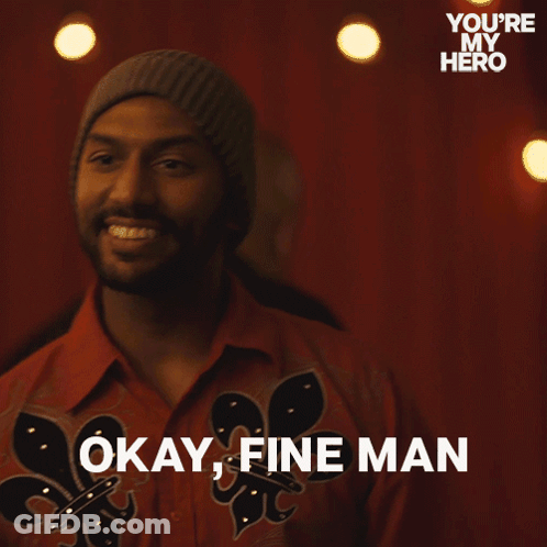 Man In Red Shirt And Beanie Saying Okay Fine Man GIF