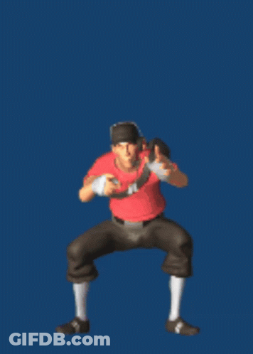 Man In Red Shirt And Brown Pants Dancing GIF