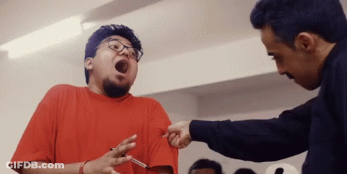 Man In Red Shirt And Glasses GIF
