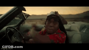 Man In Red Shirt And Hat Driving Car GIF