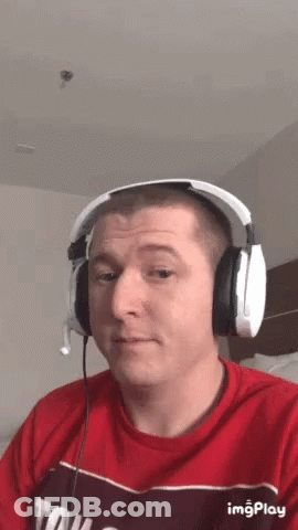Man In Red Shirt And Headphones Saying Tow GIF