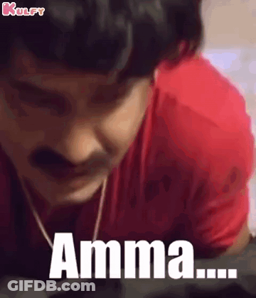 Man In Red Shirt And Headphones With Amma GIF