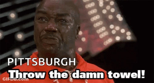 Man In Red Shirt Crying Pittsburgh Towel GIF