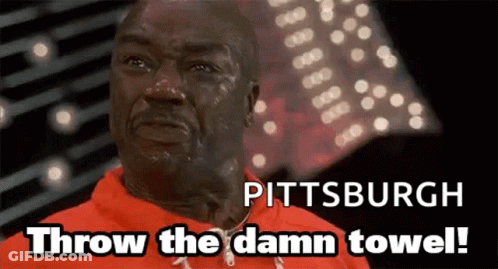 Man In Red Shirt Crying Pittsburgh Towel GIF