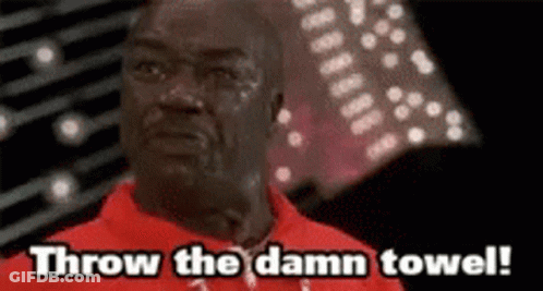 Man In Red Shirt Crying Throw Towel GIF
