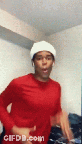 Man In Red Shirt Dancing GIF