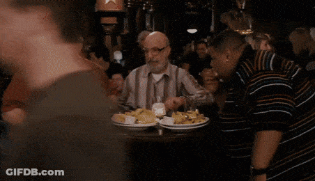 Man In Red Shirt Dancing In Front Of Crowd GIF