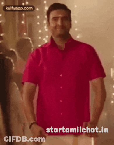 Man In Red Shirt Dancing Starttamilchat.in GIF
