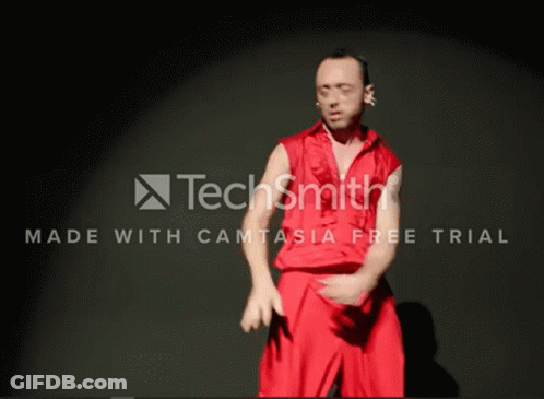 Man In Red Shirt Dancing TechSmith Made With Camtasia Free Trial GIF