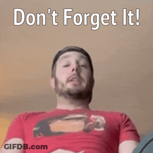 Man In Red Shirt Don't Forget It GIF