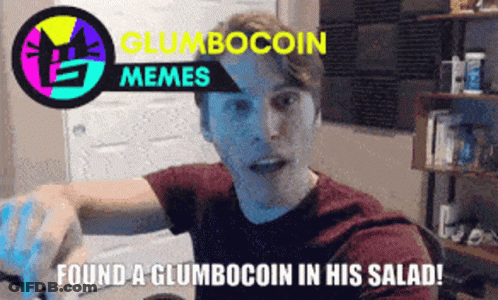 Man In Red Shirt Finds Gumbocoin In Salad GIF