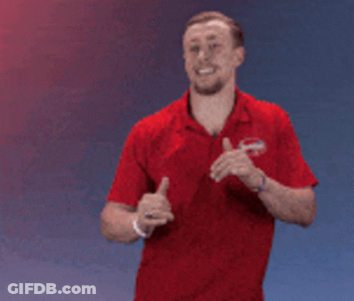 Man In Red Shirt Giving Thumbs Up GIF