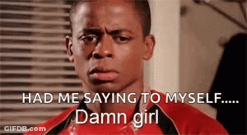 Man In Red Shirt Had Me Saying Damn Girl GIF