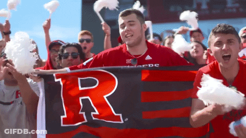 Man In Red Shirt Holding Banner Saying R GIF