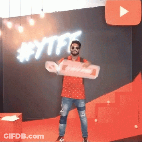 Man In Red Shirt Holding Coca Cola Bottle YouTube Logo GIF