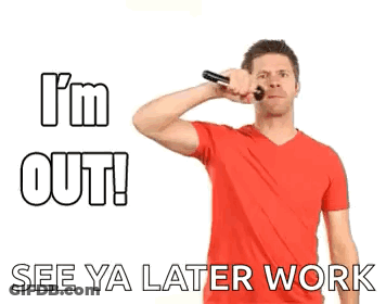 Man In Red Shirt Holding Microphone Saying I'm Out GIF