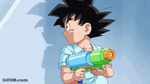 Man In Red Shirt Holding Water Gun Summer GIF