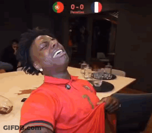 Man In Red Shirt Laughing GIF