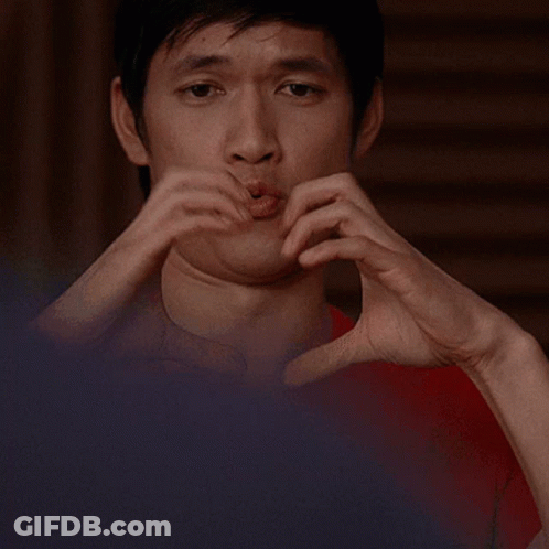 Man In Red Shirt Making Funny Face GIF