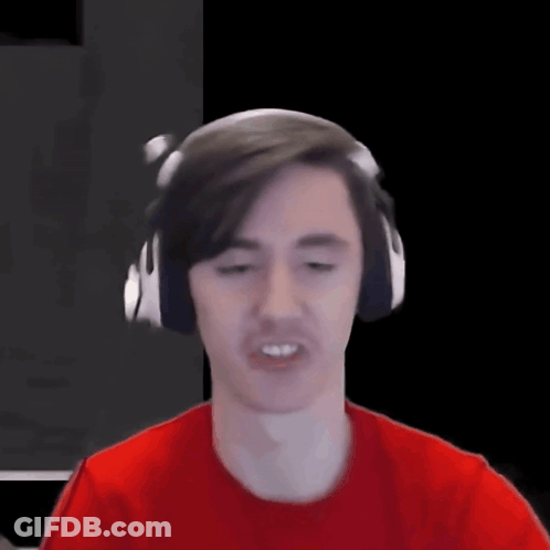 Man In Red Shirt Making Funny Face GIF