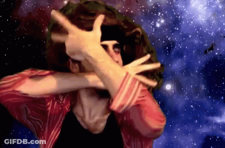 Man In Red Shirt Making Funny Face With Hands GIF