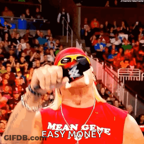Man In Red Shirt Mean Gene Easy Money GIF