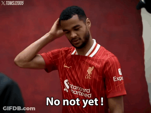 Man In Red Shirt No Not Yet GIF