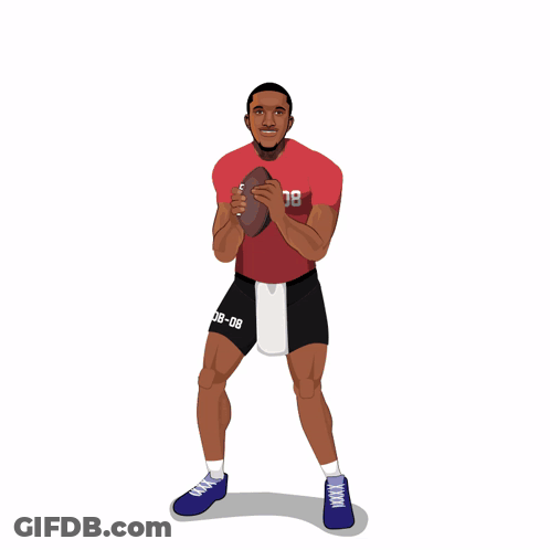 Man In Red Shirt Number 08 GIF