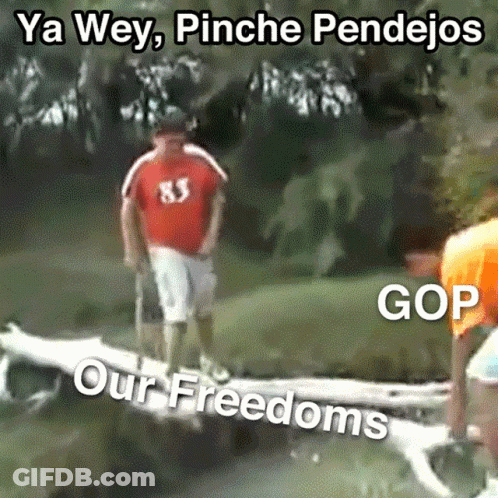Man In Red Shirt Number 83 Standing On Log GIF