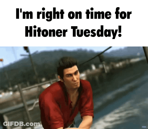 Man In Red Shirt On Boat Says I'm Right On Time For Hitoner Tuesday GIF