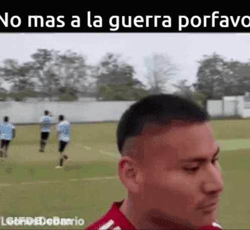 Man In Red Shirt On Soccer Field GIF